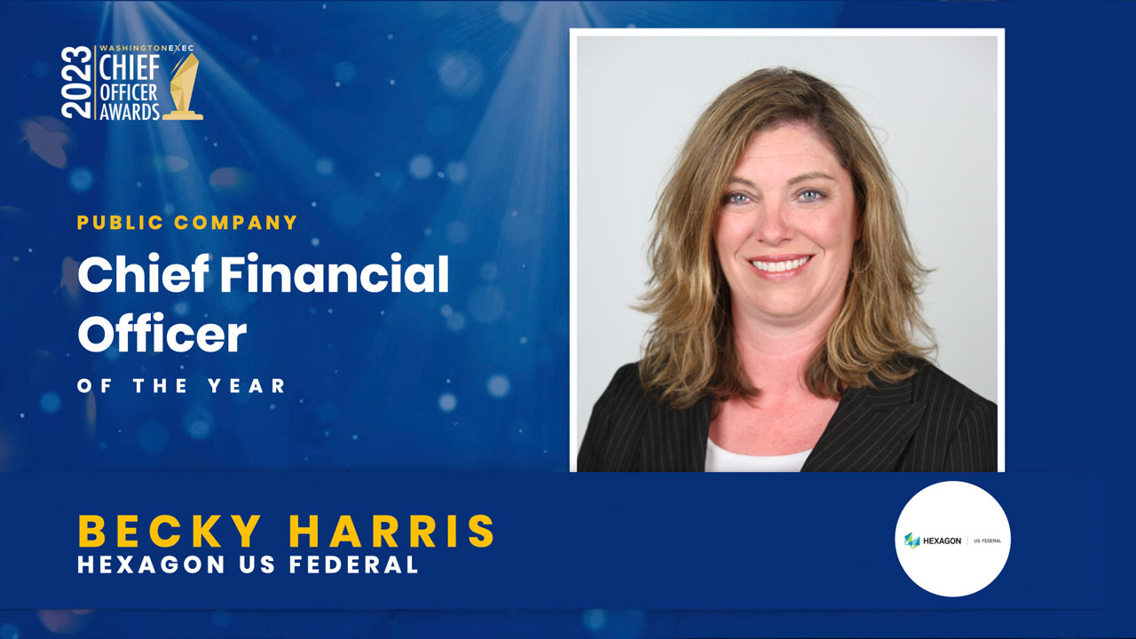 2023 Chief Officer Awards Winner - Chief Financial Officer - Public - Becky Harris, Hexagon US Federal